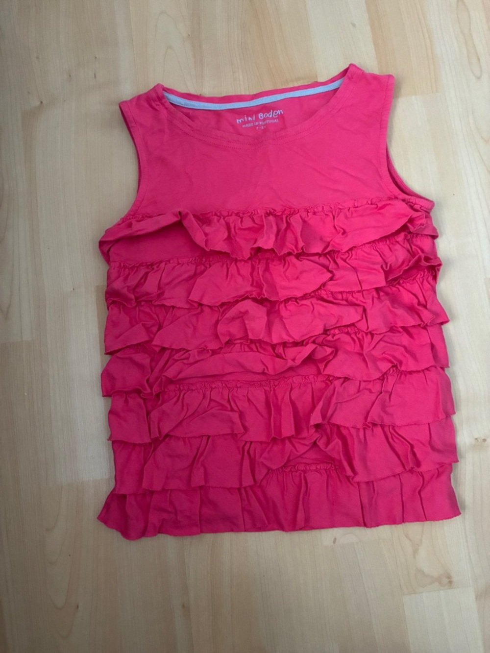 Mini Boden Hot Pink Ruffle Tank